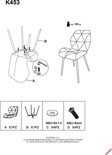 Kitchen Chair K453 | size: Width: 48cm, Height: 86cm, Depth: 53cm | color: Beige | image: 1 | variant: 1003309
