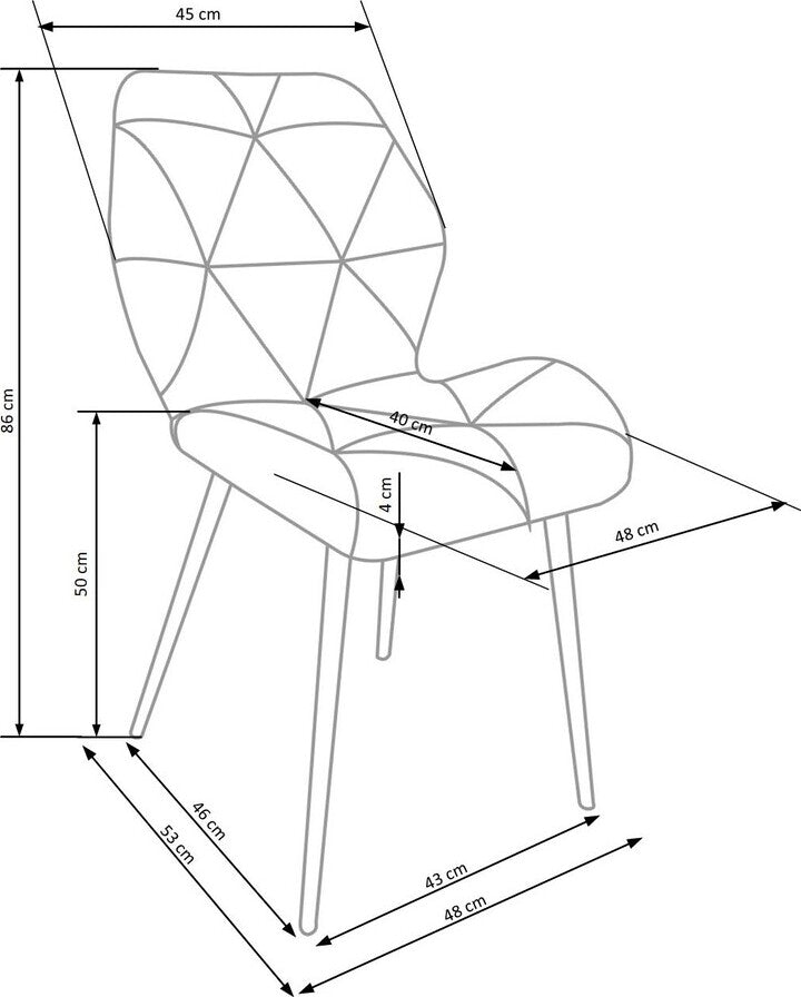 Kitchen Chair K453 | size: Width: 48cm, Height: 86cm, Depth: 53cm | color: Gray | image: 8 | variant: 1003307