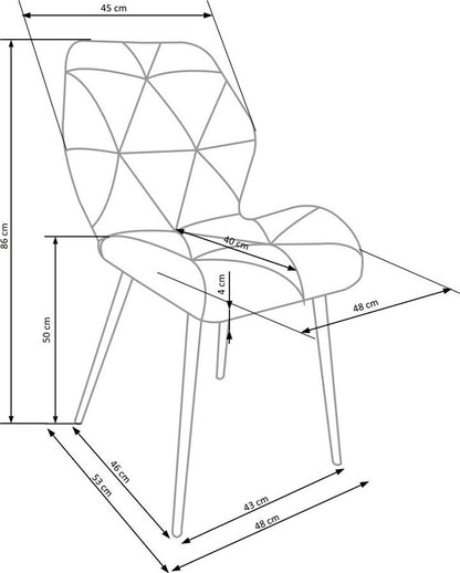Kitchen Chair K453 | size: Width: 48cm, Height: 86cm, Depth: 53cm | color: Gray | image: 8 | variant: 1003307