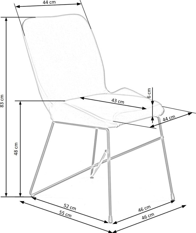 Kitchen Chair K454 | size: Width: 46cm, Height: 83cm, Depth: 55cm | color: Gray | image: 7 | variant: 1003315