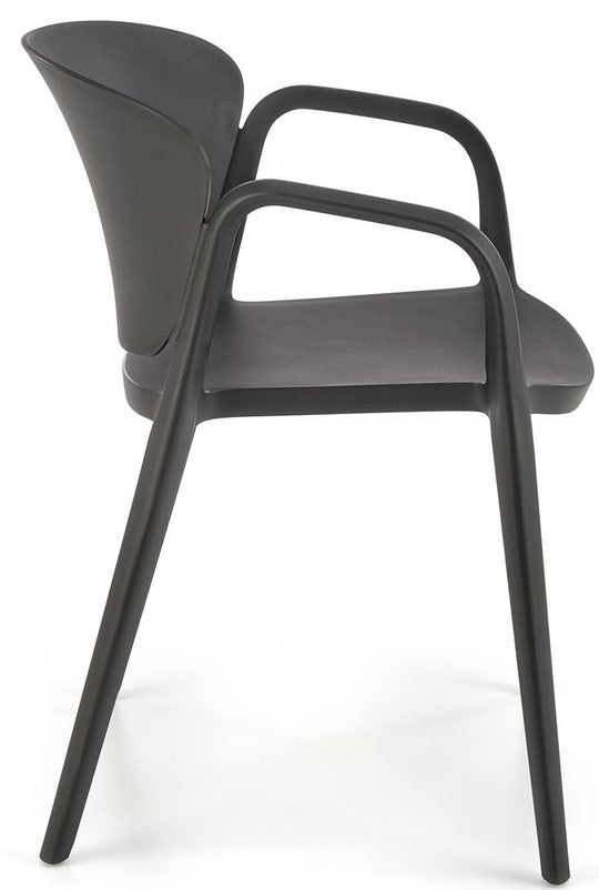 Kitchen Chair K491 | size: Width: 60cm, Height: 76cm, Depth: 56cm | color: Black | image: 2 | variant: 1003357