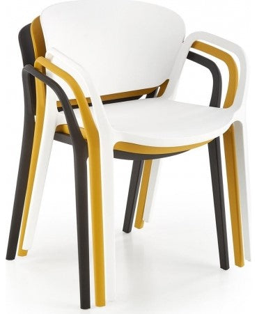 Kitchen Chair K491 | size: Width: 60cm, Height: 76cm, Depth: 56cm | color: Yellow | image: 1 | variant: 1003358
