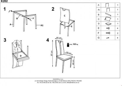 Kitchen Chair Kuressaare | size: Width: 44cm, Height: 97cm, Depth: 59cm | color: Black | image: 4 | variant: 1002168