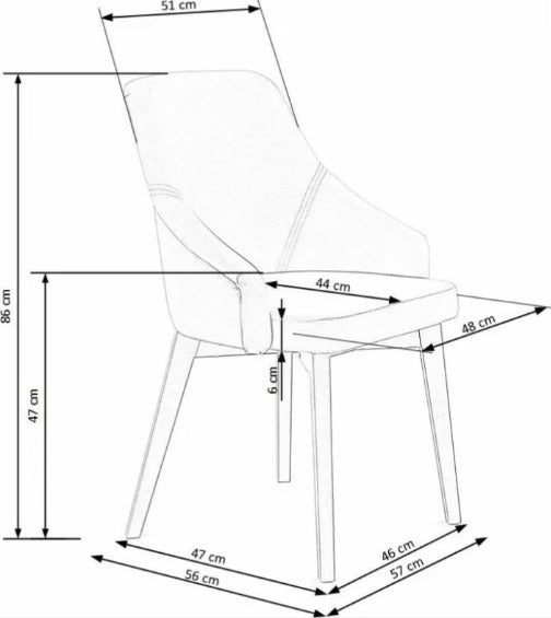 Kitchen Chair Le Havre | size: Width: 57cm, Height: 86cm, Depth: 56cm | color: Gray | image: 3 | variant: 1002585