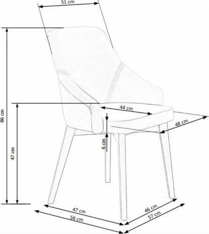 Kitchen Chair Le Havre | size: Width: 57cm, Height: 86cm, Depth: 56cm | color: Gray | image: 3 | variant: 1002585