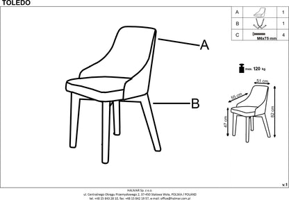 Kitchen Chair Le Havre | size: Width: 57cm, Height: 86cm, Depth: 56cm | color: Gray | image: 4 | variant: 1002585