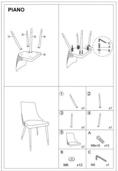 Kitchen Chair Orlando | size: Width: 47cm, Height: 93cm, Depth: 44cm | color: Black | image: 4 | variant: 1003702