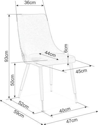 Kitchen Chair Orlando | size: Width: 47cm, Height: 93cm, Depth: 44cm | color: Gray | image: 4 | variant: 1003704