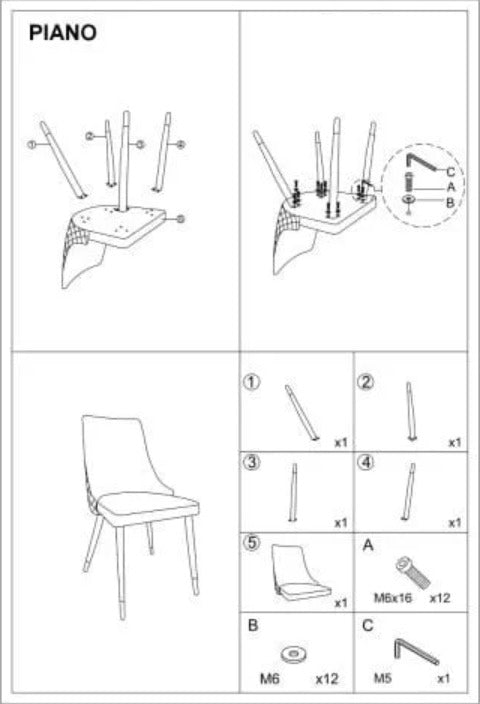 Kitchen Chair Orlando | size: Width: 47cm, Height: 93cm, Depth: 44cm | color: Gray | image: 5 | variant: 1003704