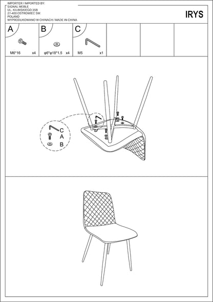 Kitchen Chair Petersburg | size: Width: 46cm, Height: 84cm, Depth: 42cm | color: Blue | image: 5 | variant: 1003633