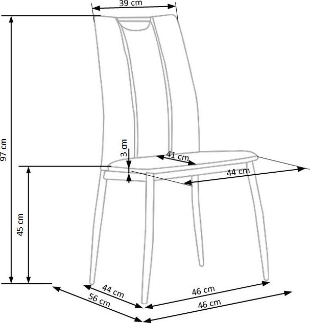 Kitchen Chair Rakvere | size: Width: 44cm, Height: 97cm, Depth: 41cm | color: Black | image: 8 | variant: 1002157