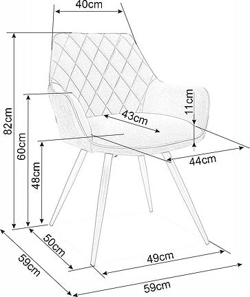 Kitchen Chair Riyadh | size: Width: 59cm, Height: 82cm, Depth: 43cm | color: Gray | image: 6 | variant: 1003653