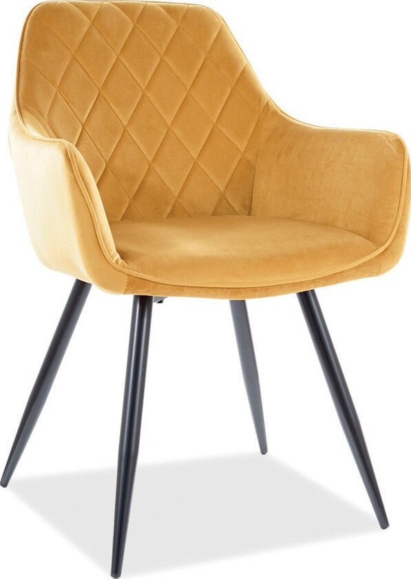 Kitchen Chair Riyadh | size: Width: 59cm, Height: 82cm, Depth: 43cm | color: Yellow | image: 1 | variant: 1003655