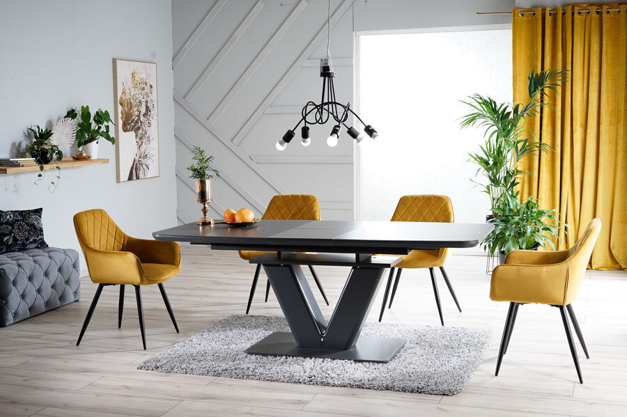 Kitchen Chair Riyadh | size: Width: 59cm, Height: 82cm, Depth: 43cm | color: Yellow | image: 3 | variant: 1003655