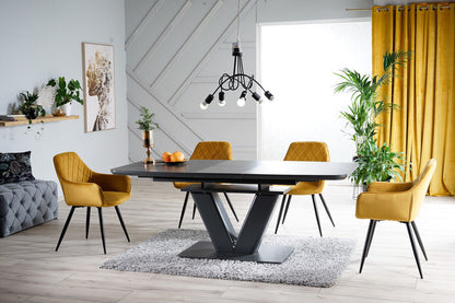 Kitchen Chair Riyadh | size: Width: 59cm, Height: 82cm, Depth: 43cm | color: Yellow | image: 3 | variant: 1003655