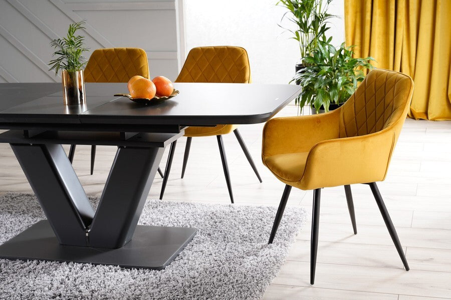 Kitchen Chair Riyadh | size: Width: 59cm, Height: 82cm, Depth: 43cm | color: Yellow | image: 4 | variant: 1003655