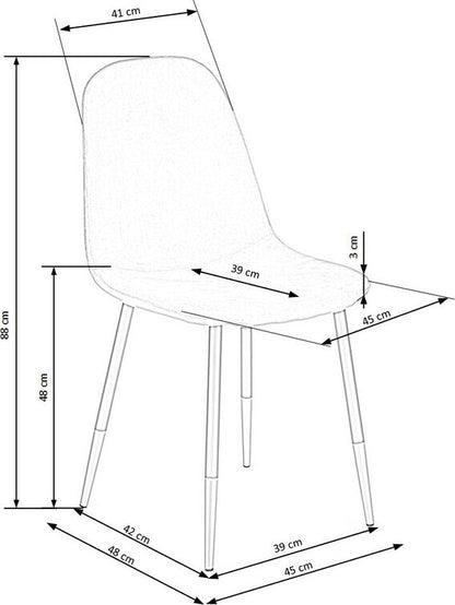 Kitchen Chair Tirana | size: Width: 45cm, Height: 88cm, Depth: 48cm | color: Gray | image: 7 | variant: 1002285