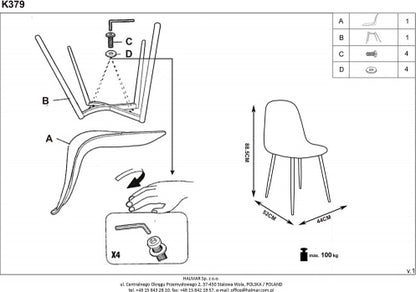 Kitchen Chair Tirana | size: Width: 45cm, Height: 88cm, Depth: 48cm | color: Green | image: 8 | variant: 1002284
