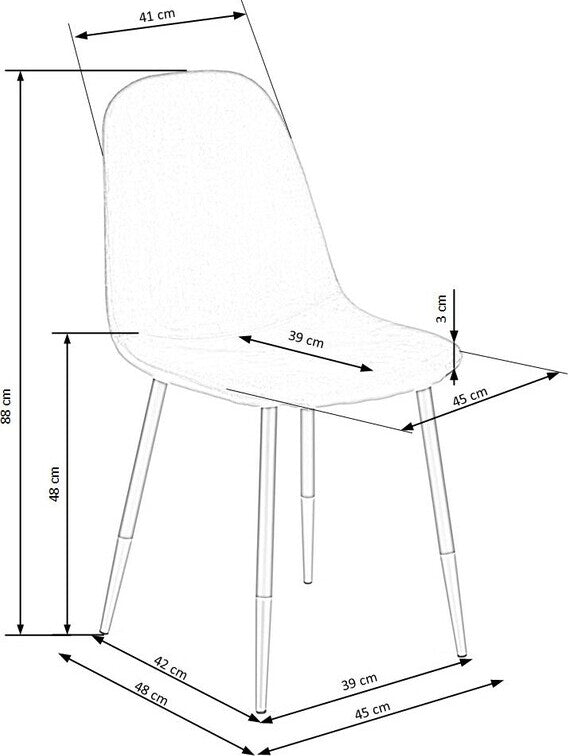 Kitchen Chair Tirana | size: Width: 45cm, Height: 88cm, Depth: 48cm | color: Red | image: 8 | variant: 1002286