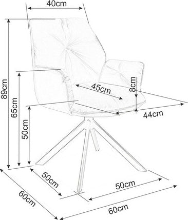 Kitchen Chair Toronto | size: Width: 60cm, Height: 89cm, Depth: 45cm | color: Gray | image: 4 | variant: 1003559