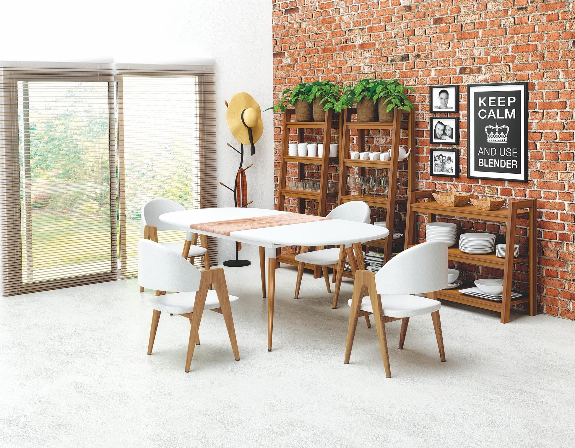 Kitchen Chair Ventspils | size: Width: 51cm, Height: 80cm, Depth: 57cm | color: White | image: 2 | variant: 1002196