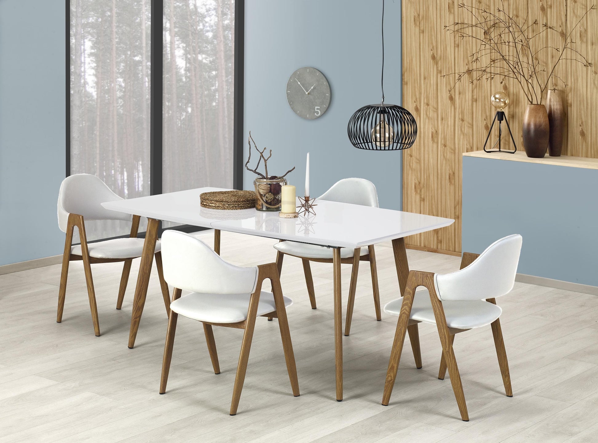 Kitchen Chair Ventspils | size: Width: 51cm, Height: 80cm, Depth: 57cm | color: White | image: 3 | variant: 1002196