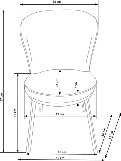 Kitchen Chair West Dundee | size: Width: 49cm, Height: 87cm, Depth: 54cm | color: Gray | image: 7 | variant: 1007095