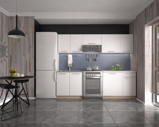 Kitchen Equipment Set Daria | size: Width: 240cm | color: White | image: 1 | variant: 1000145