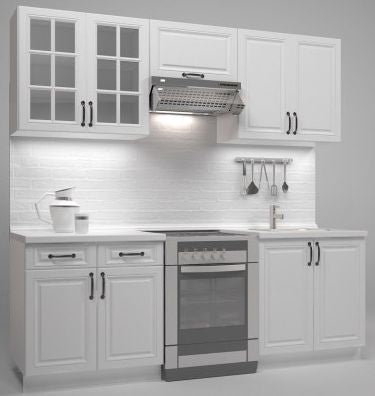 Kitchen Equipment Set Michella | size: Width: 220cm | color: White | image: 1 | variant: 1012430