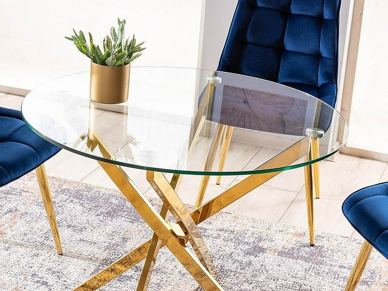 Kitchen Table Agis 3 | size: Length: 90cm, Width: 90cm, Height: 75cm, Diameter: 90cm | color: Transparent | image: 2 | variant: 1017899