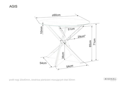 Kitchen Table Agis 3 | size: Length: 90cm, Width: 90cm, Height: 75cm, Diameter: 90cm | color: Transparent | image: 3 | variant: 1017899
