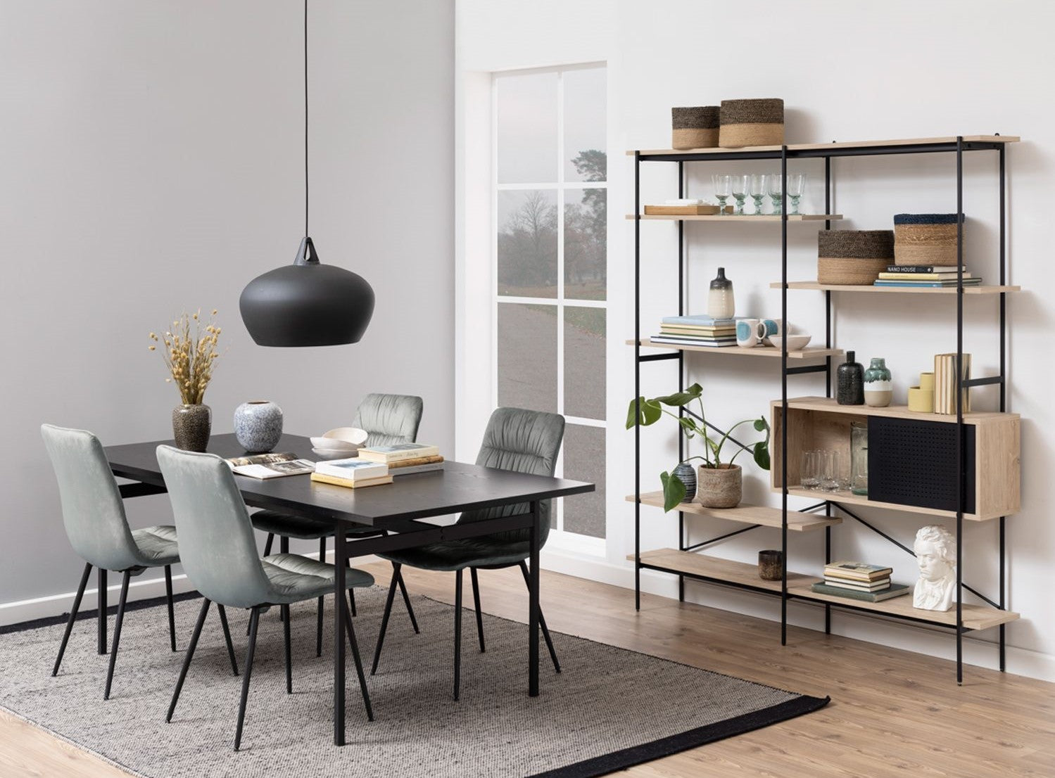 Kitchen Table Angus | size: Length: 90cm, Width: 200cm, Height: 74cm | color: Black | image: 3 | variant: 1012352