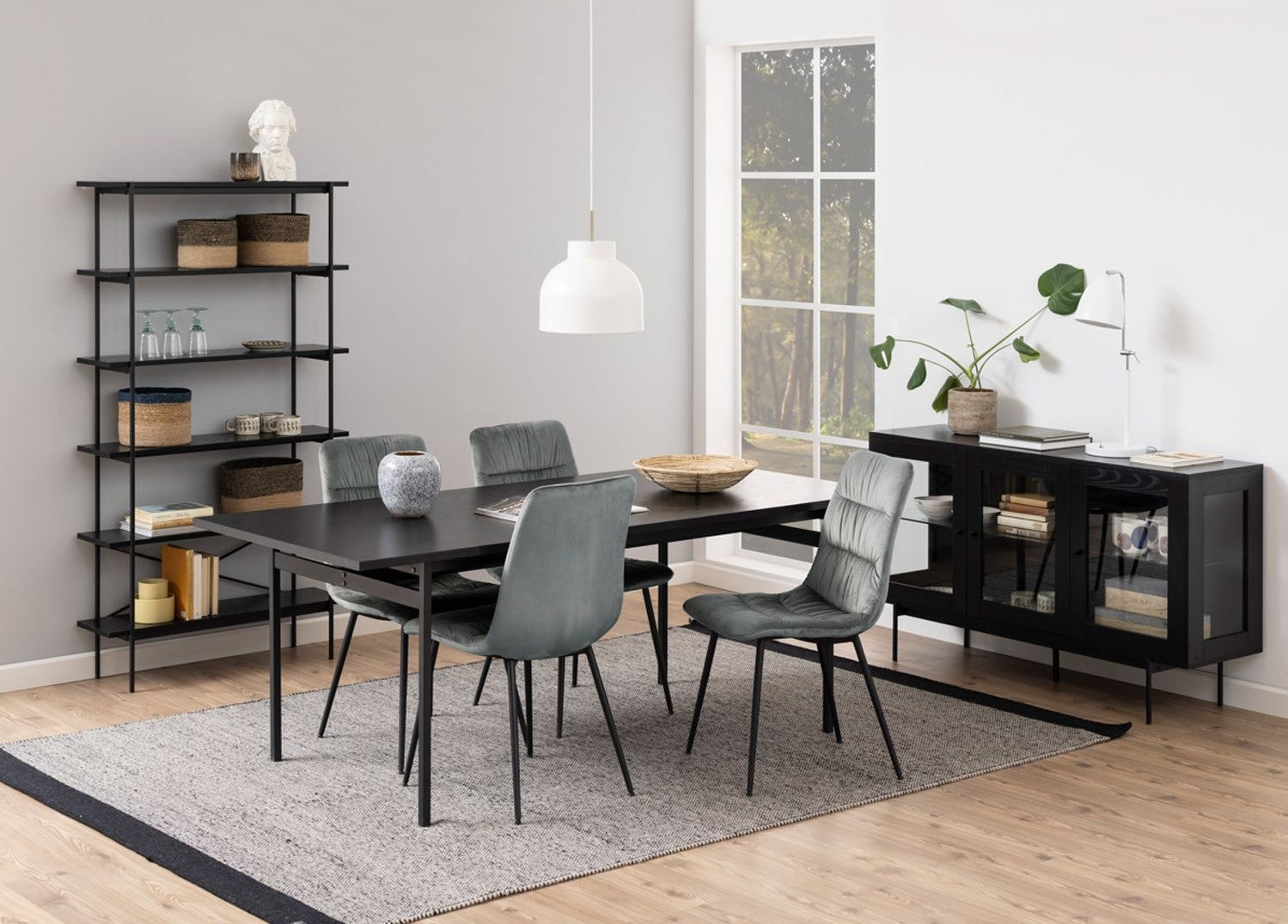 Kitchen Table Angus | size: Length: 90cm, Width: 200cm, Height: 74cm | color: Black | image: 4 | variant: 1012352