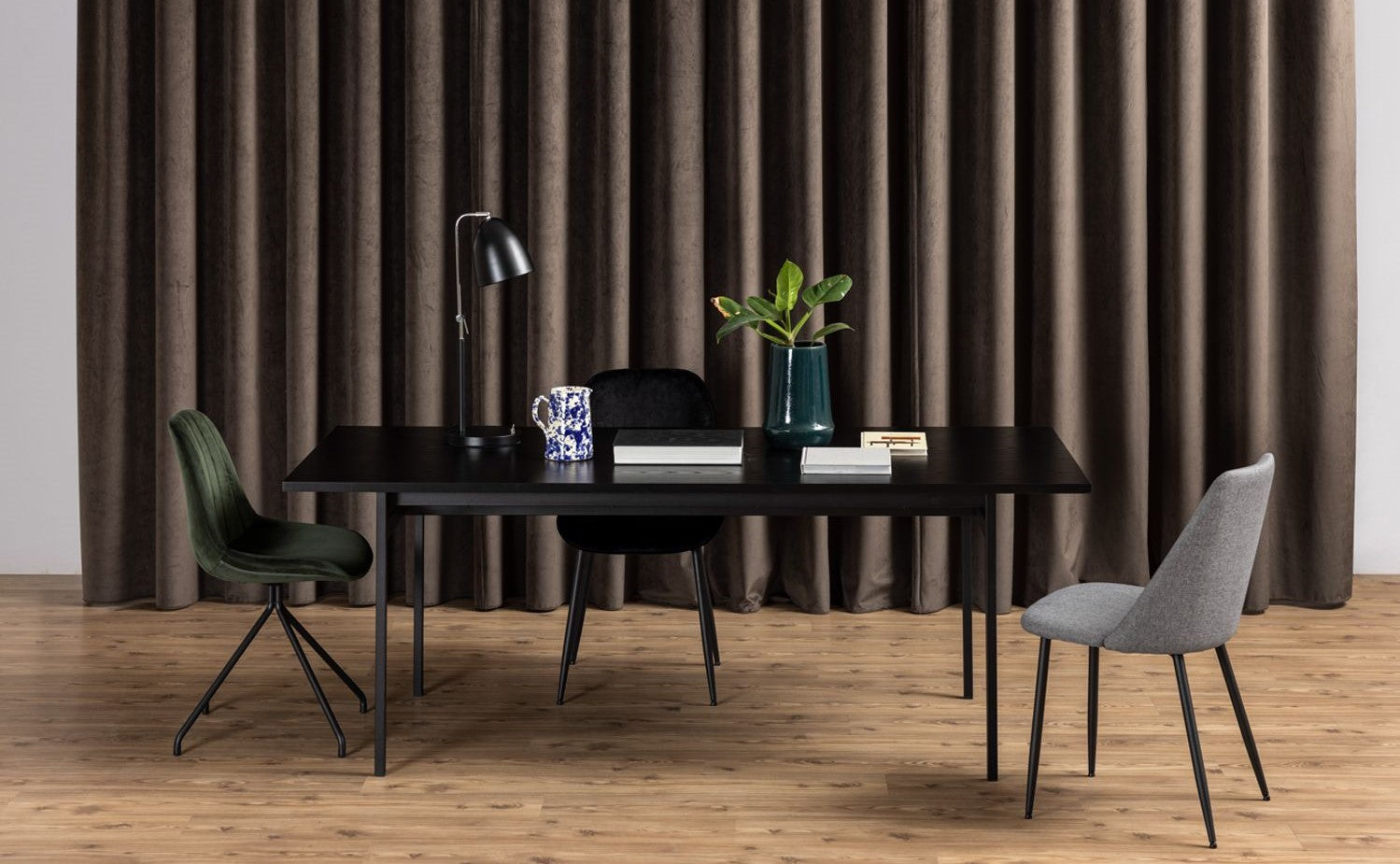 Kitchen Table Angus | size: Length: 90cm, Width: 200cm, Height: 74cm | color: Black | image: 5 | variant: 1012352