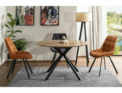 Kitchen Table Aster | size: Length: 100cm, Width: 100cm, Height: 76cm, Diameter: 100cm | color: Brown | image: 2 | variant: 1006597