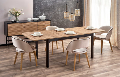 Kitchen Table Auckland | size: Length: 90cm, Width: 228cm, Height: 76cm | color: Black/Oak | image: 6 | variant: 1003127