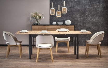 Kitchen Table Auckland | size: Length: 90cm, Width: 228cm, Height: 76cm | color: Black/Oak | image: 9 | variant: 1003127