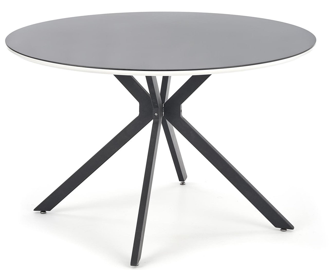 Kitchen Table Avelar | size: Length: 120cm, Width: 120cm, Height: 76cm, Diameter: 120cm | color: White/Black | image: 1 | variant: 1011228