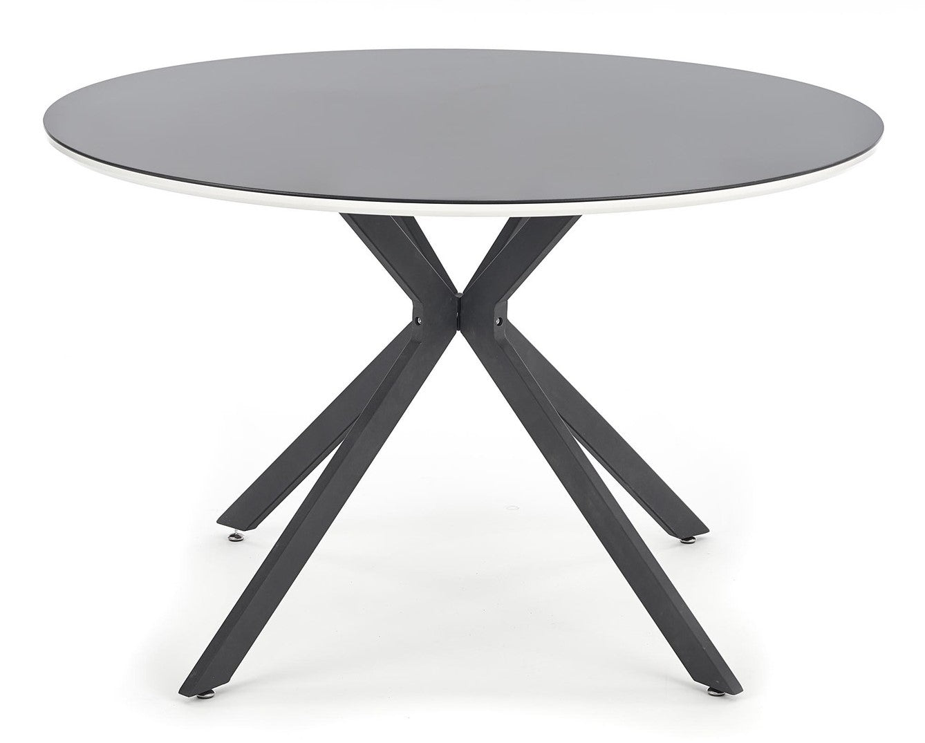 Kitchen Table Avelar | size: Length: 120cm, Width: 120cm, Height: 76cm, Diameter: 120cm | color: White/Black | image: 2 | variant: 1011228