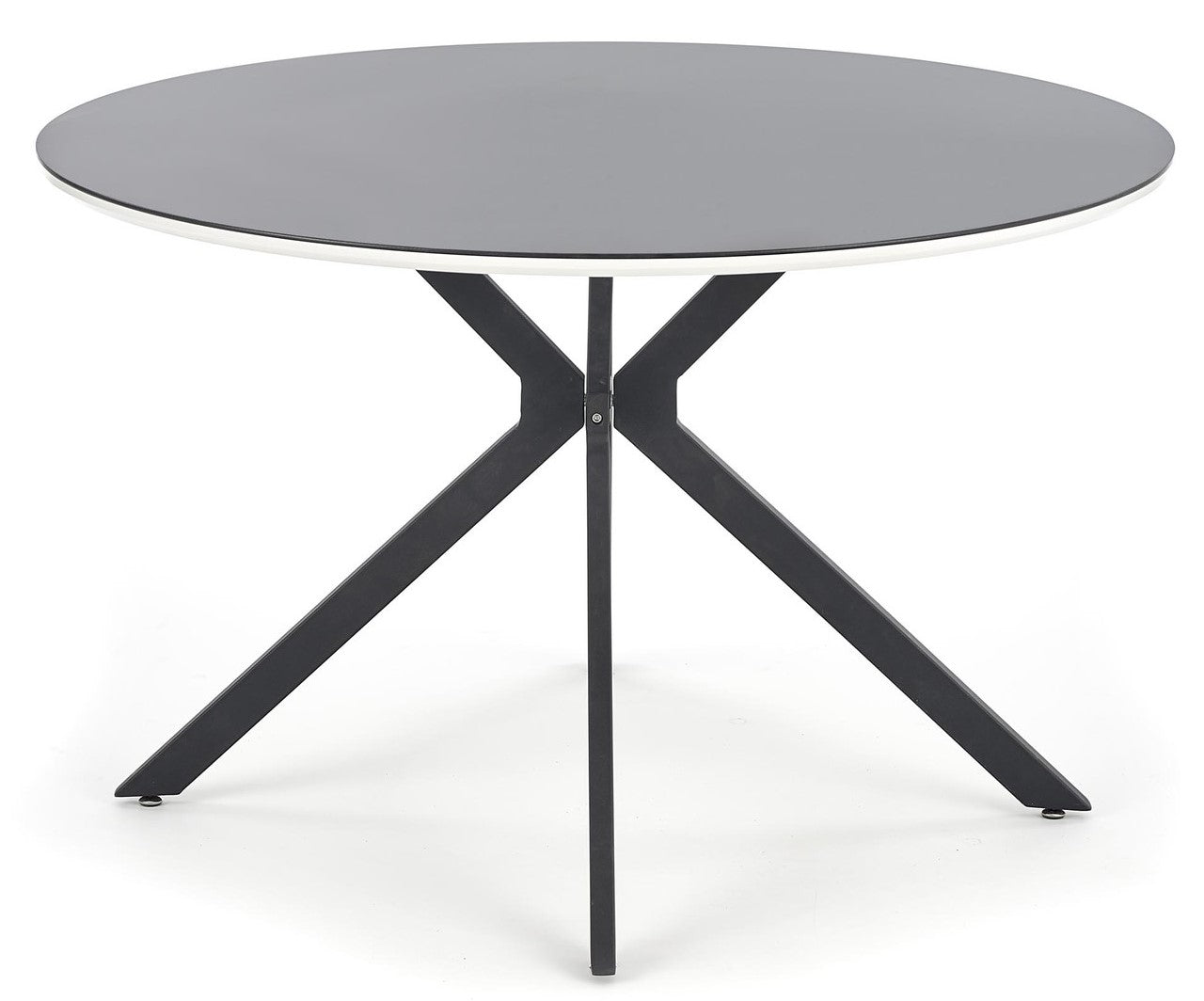 Kitchen Table Avelar | size: Length: 120cm, Width: 120cm, Height: 76cm, Diameter: 120cm | color: White/Black | image: 3 | variant: 1011228