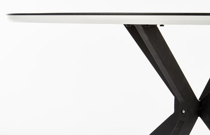 Kitchen Table Avelar | size: Length: 120cm, Width: 120cm, Height: 76cm, Diameter: 120cm | color: White/Black | image: 4 | variant: 1011228
