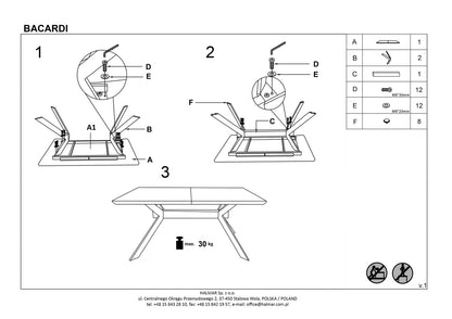 Kitchen Table Bacardi | size: Length: 90cm, Width: 220cm, Height: 76cm | color: Black/Oak | image: 10 | variant: 1012000