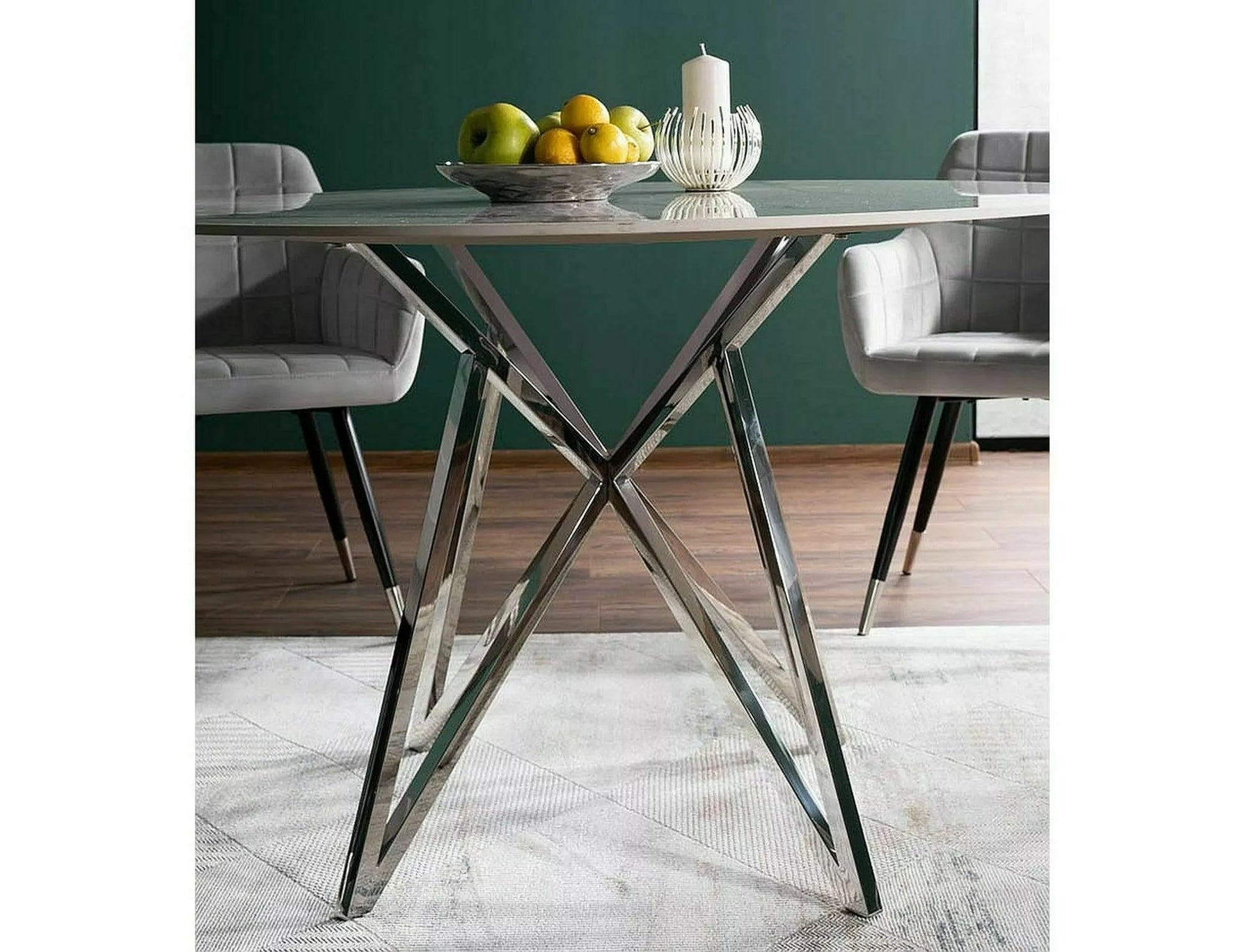 Kitchen Table Barnstaple | size: Length: 120cm, Width: 120cm, Height: 76cm, Diameter: 120cm | color: White | image: 3 | variant: 1004389