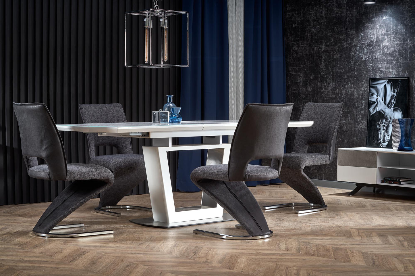 Kitchen Table Blanco | size: Length: 90cm, Width: 200cm, Height: 76cm | color: White/Marble | image: 4 | variant: 1011999