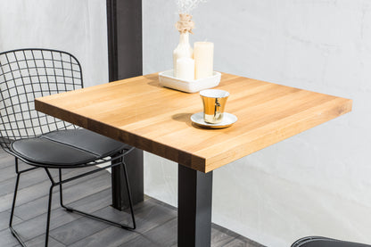 Kitchen Table Bognor Regis | size: Length: 60cm, Width: 60cm, Height: 76cm | color: Black/Oak | image: 4 | variant: 1004402