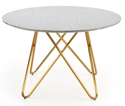 Kitchen Table Bonello | size: Length: 120cm, Width: 120cm, Height: 76cm, Diameter: 120cm | color: Marble/Grey/Gold | image: 3 | variant: 1011234