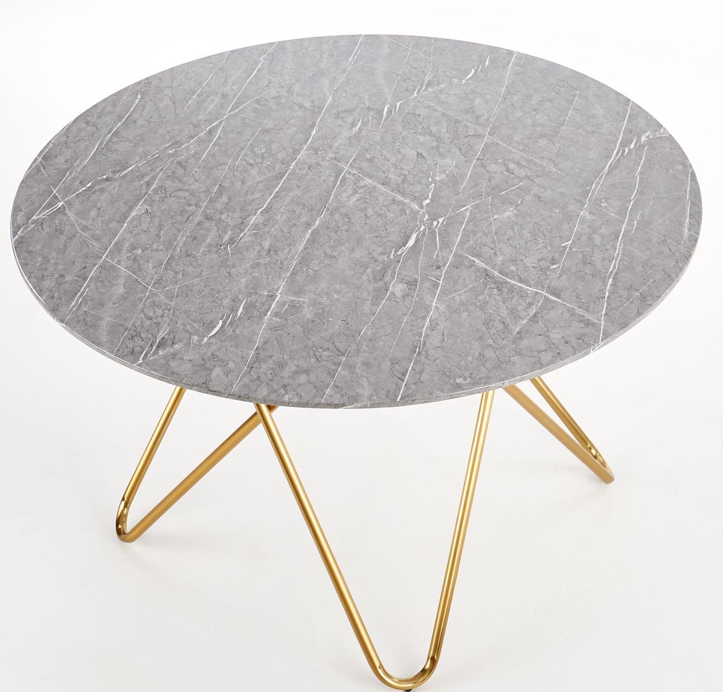 Kitchen Table Bonello | size: Length: 120cm, Width: 120cm, Height: 76cm, Diameter: 120cm | color: Marble/Grey/Gold | image: 6 | variant: 1011234
