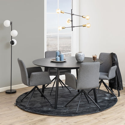 Kitchen Table Broadstairs | size: Length: 140cm, Width: 140cm, Height: 76cm, Diameter: 140cm | color: Black | image: 1 | variant: 1006511