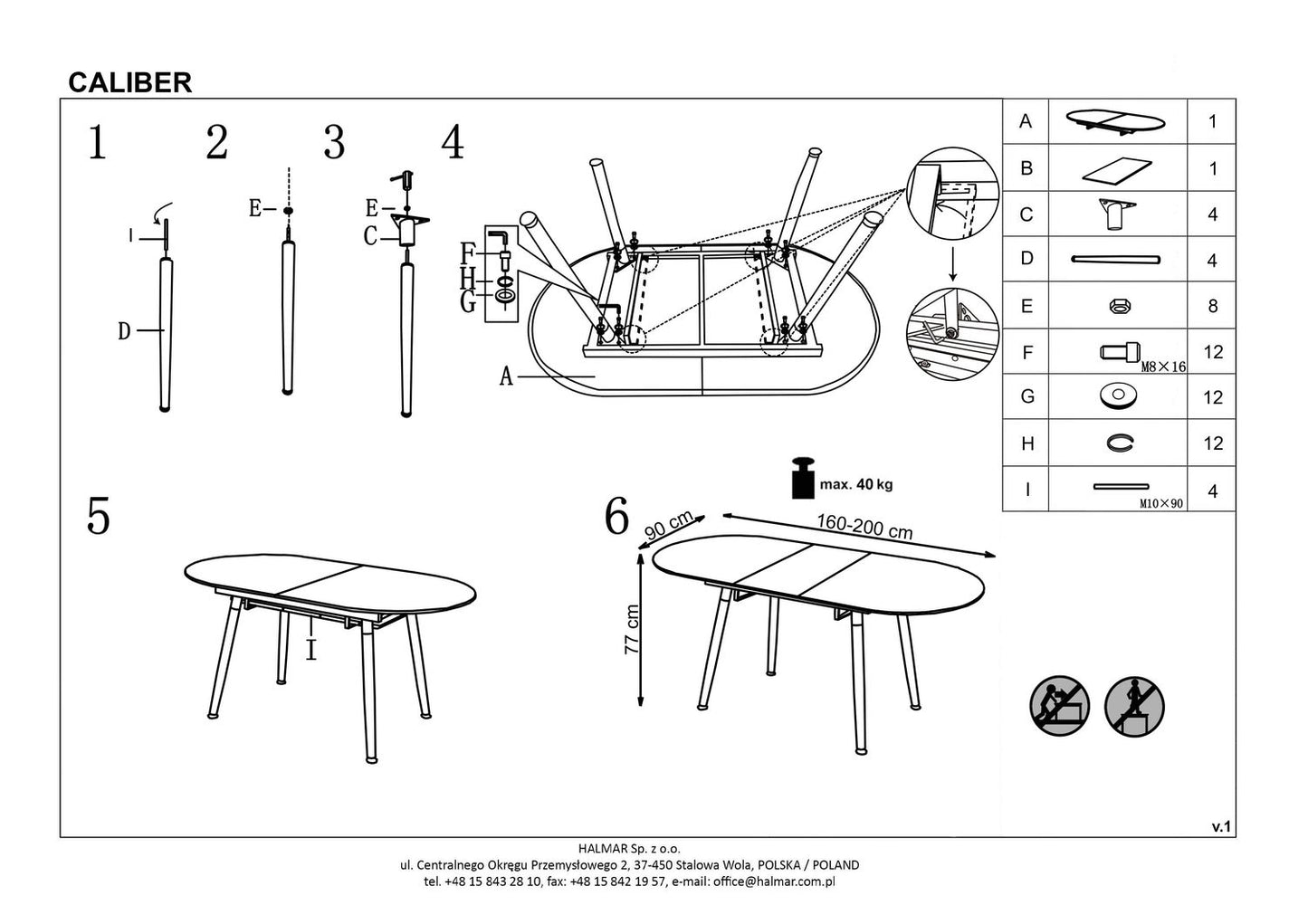 Kitchen Table Caliber | size: Length: 90cm, Width: 200cm, Height: 76cm | color: White/Oak | image: 10 | variant: 1011246