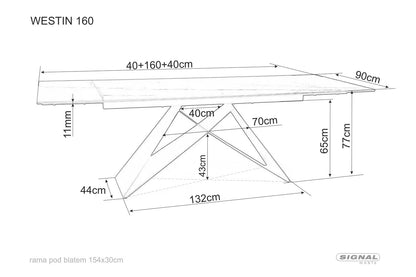 Kitchen Table Cannock | size: Length: 90cm, Width: 240cm, Height: 77cm | color: Brown | image: 4 | variant: 1004422